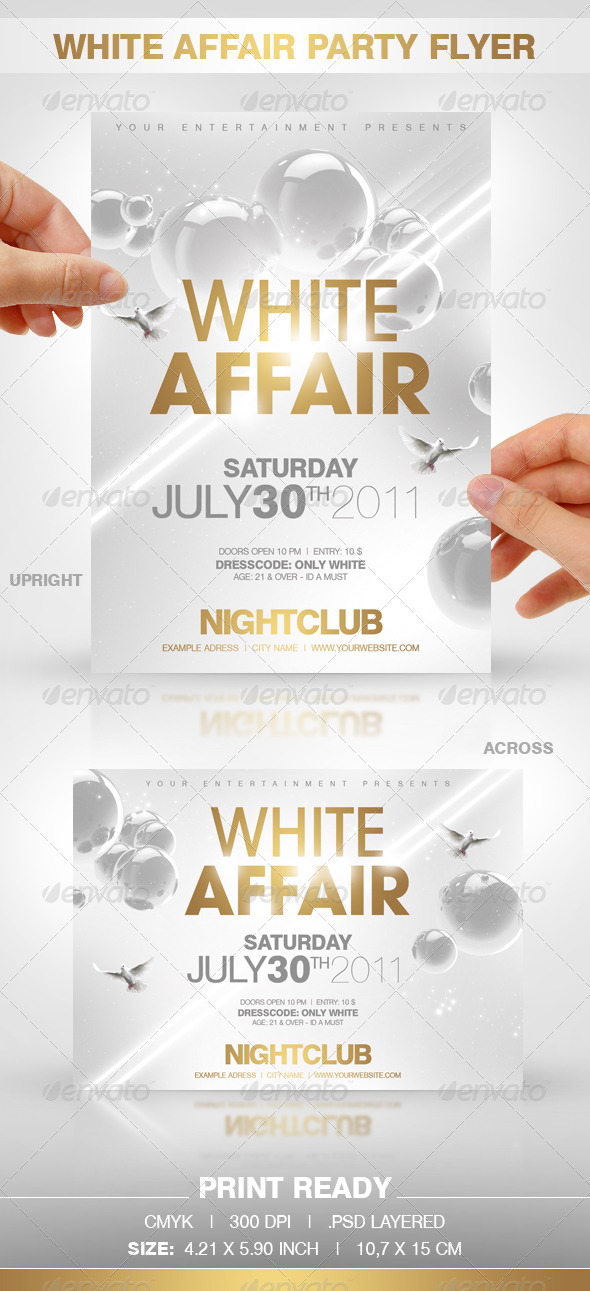All White Party Flyer Templates