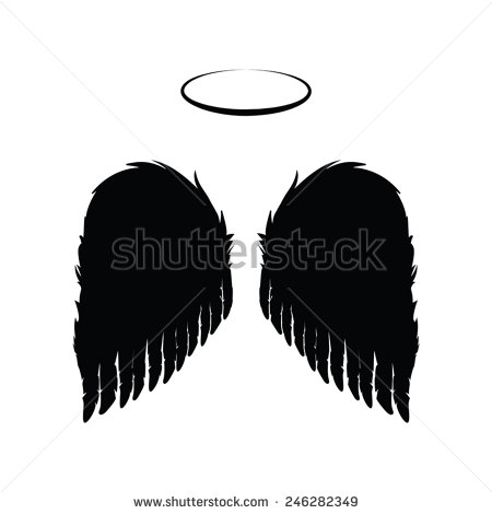 Angel Wings and Halo Silhouette