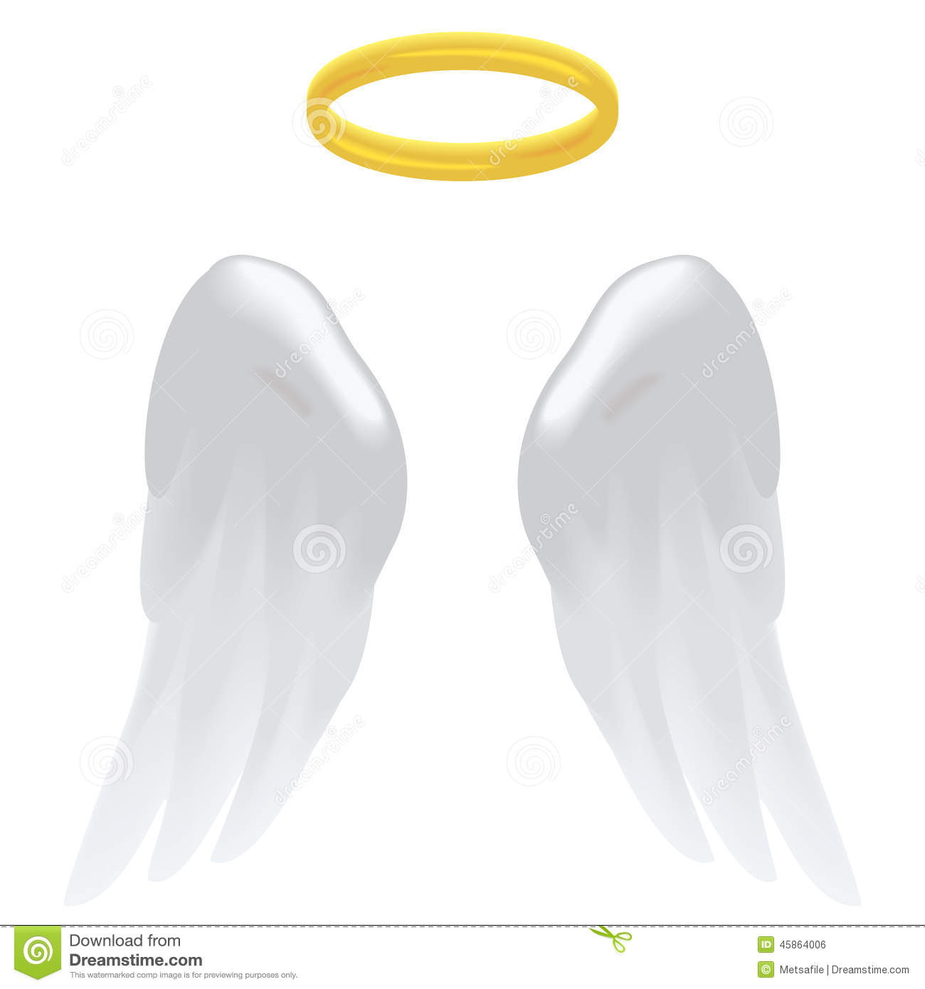 Angel Wings and Halo Vector