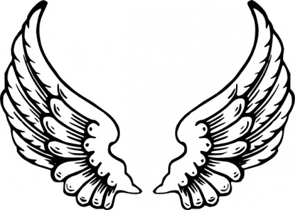Angel Wings with Halo Clip Art