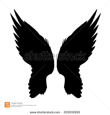 Angel with Wings Silhouette