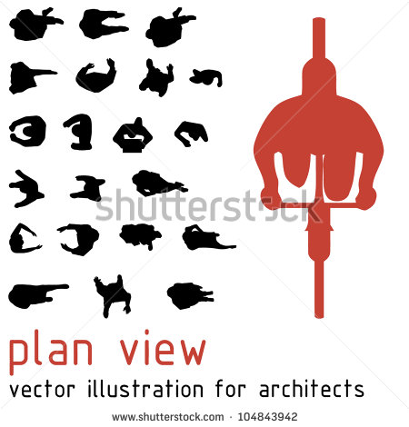 Architectural People Silhouettes Plan View