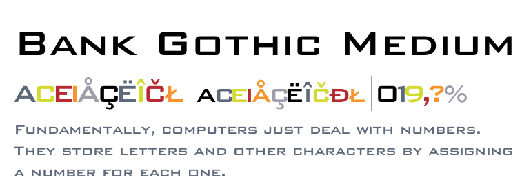 Bank Gothic Medium Font