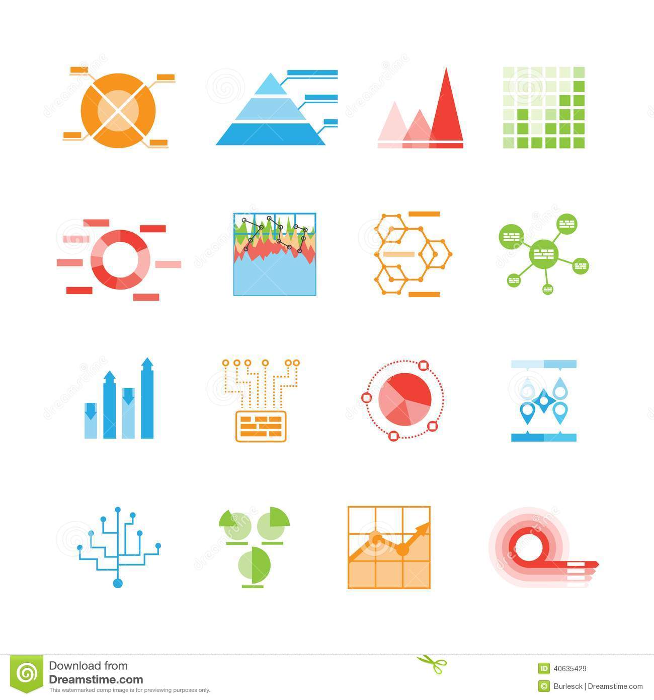 Bar Graphs and Charts of Icons