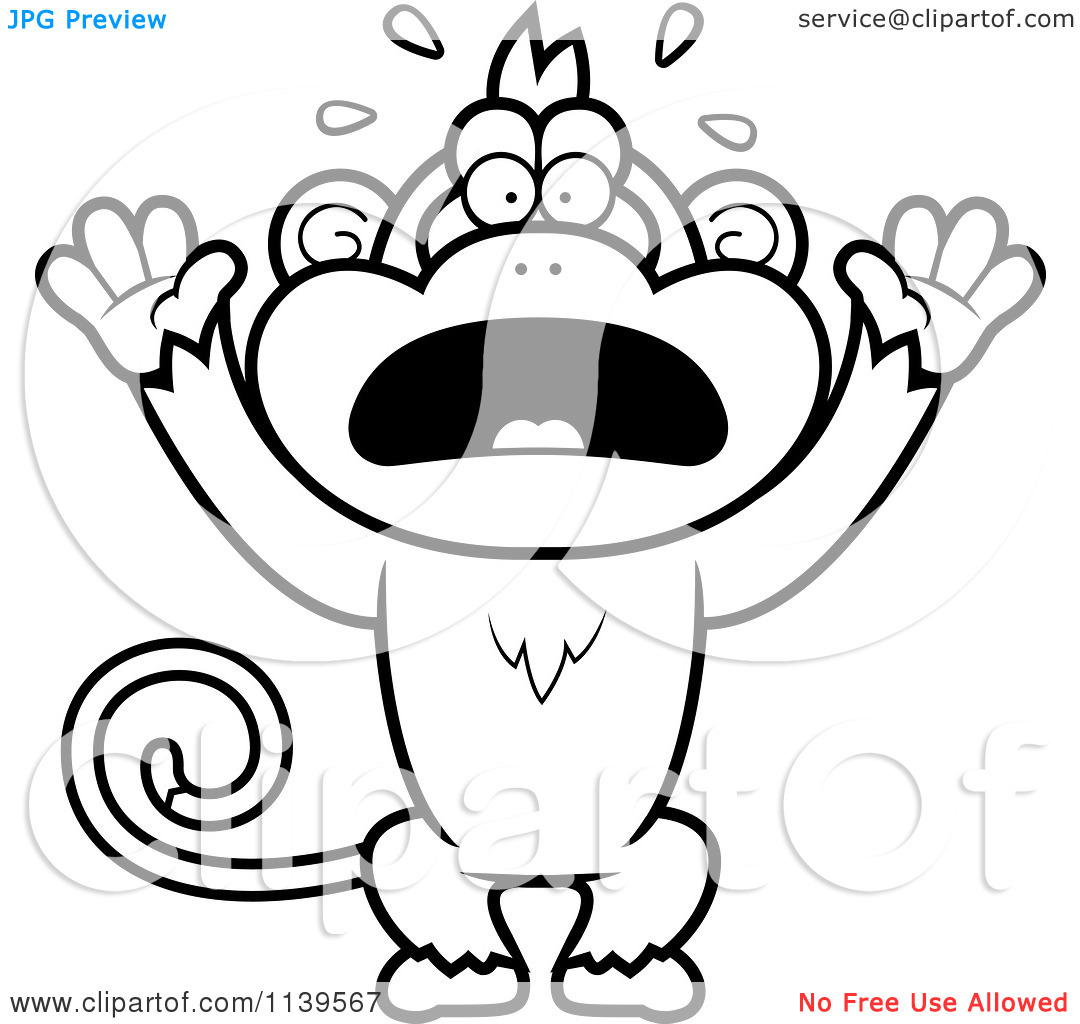 Black and White Cartoon Monkey