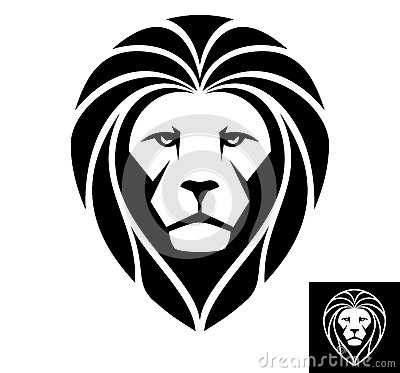 Black and White Lion Head Logo