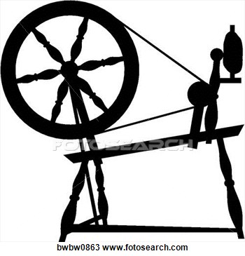 Black and White Spinning Wheel Clip Art