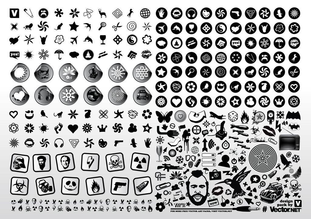 Black and White Vector Icons Free