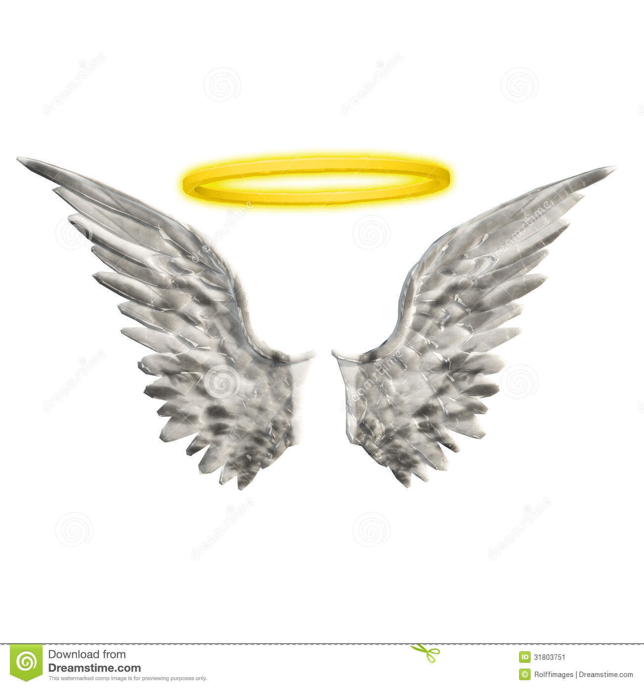 Black Angel Wings and Halo