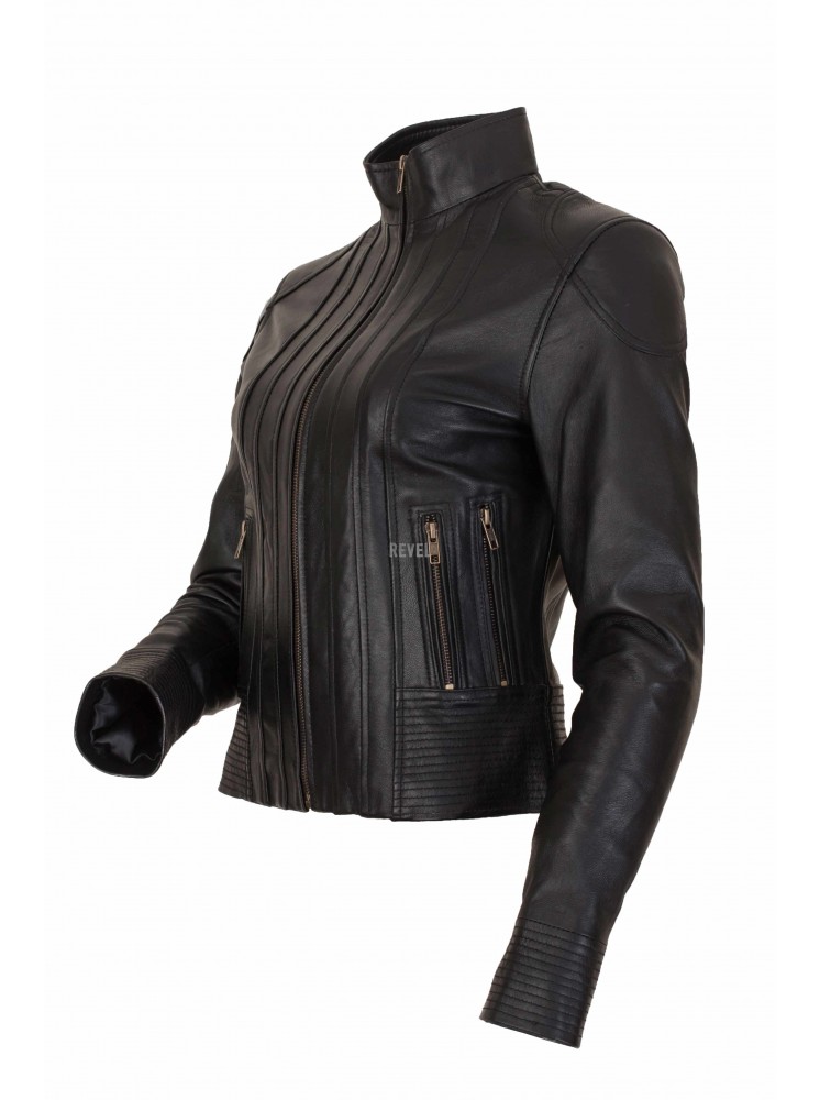Black Leather Motorcycle Jacket Women