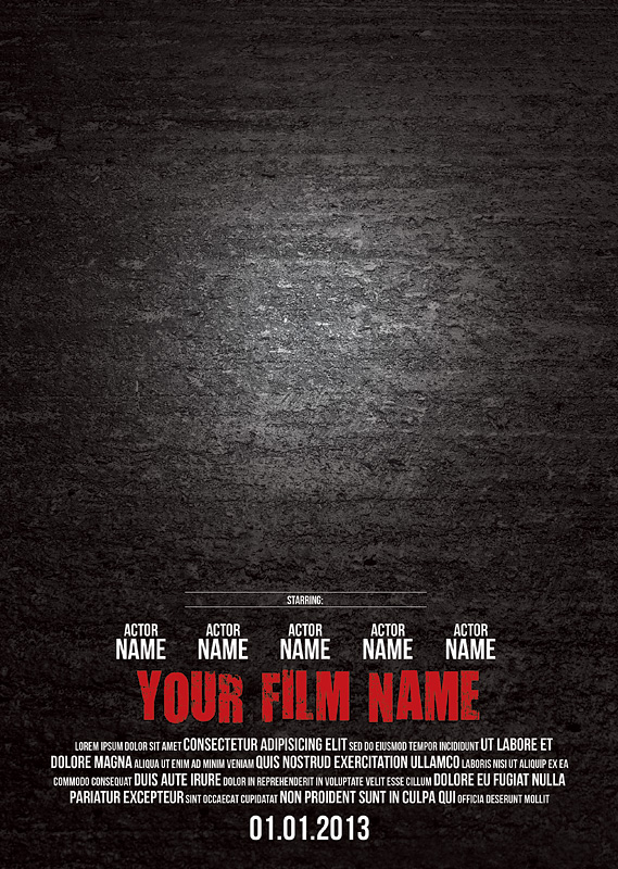 Blank Movie Poster Photoshop Templates Free