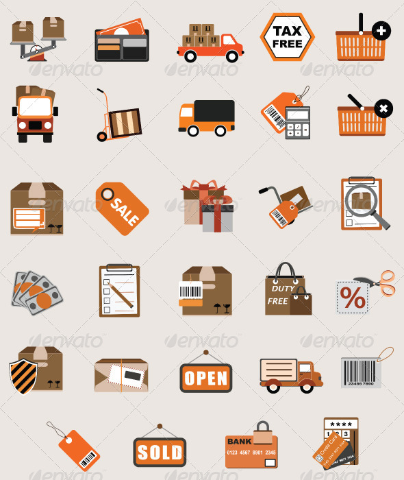 10 Flat Shopping Icon Vector Packs Images