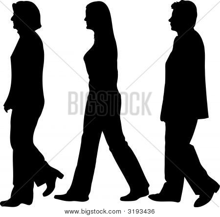 Business People Silhouette Walking