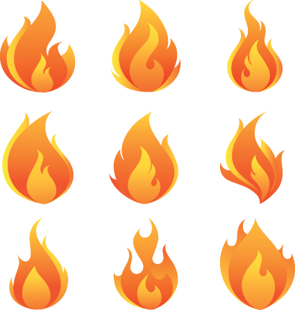 Cartoon Fire Flames Vector