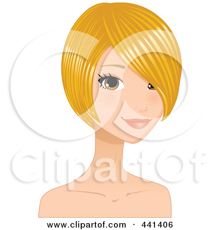 Cartoon Girl with Short Blonde Hair