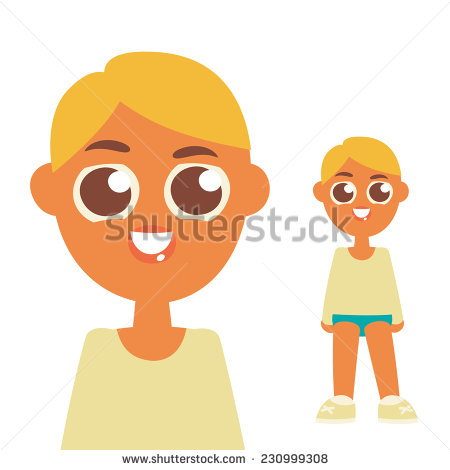 Cartoon Girl with Short Blonde Hair