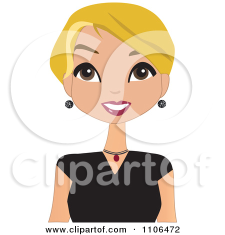 Cartoon Girl with Short Blonde Hair