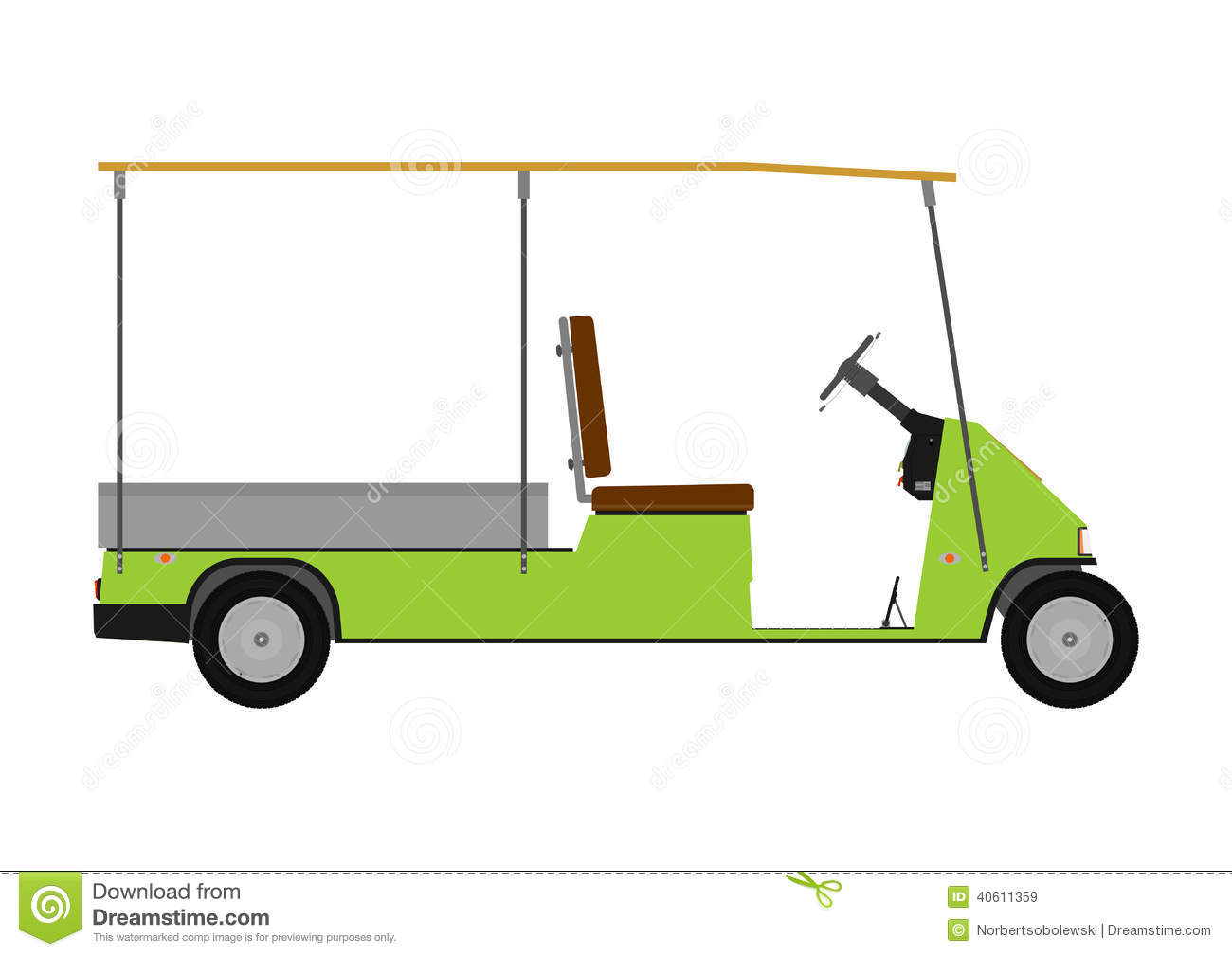 Cartoon Golf Cart No Background