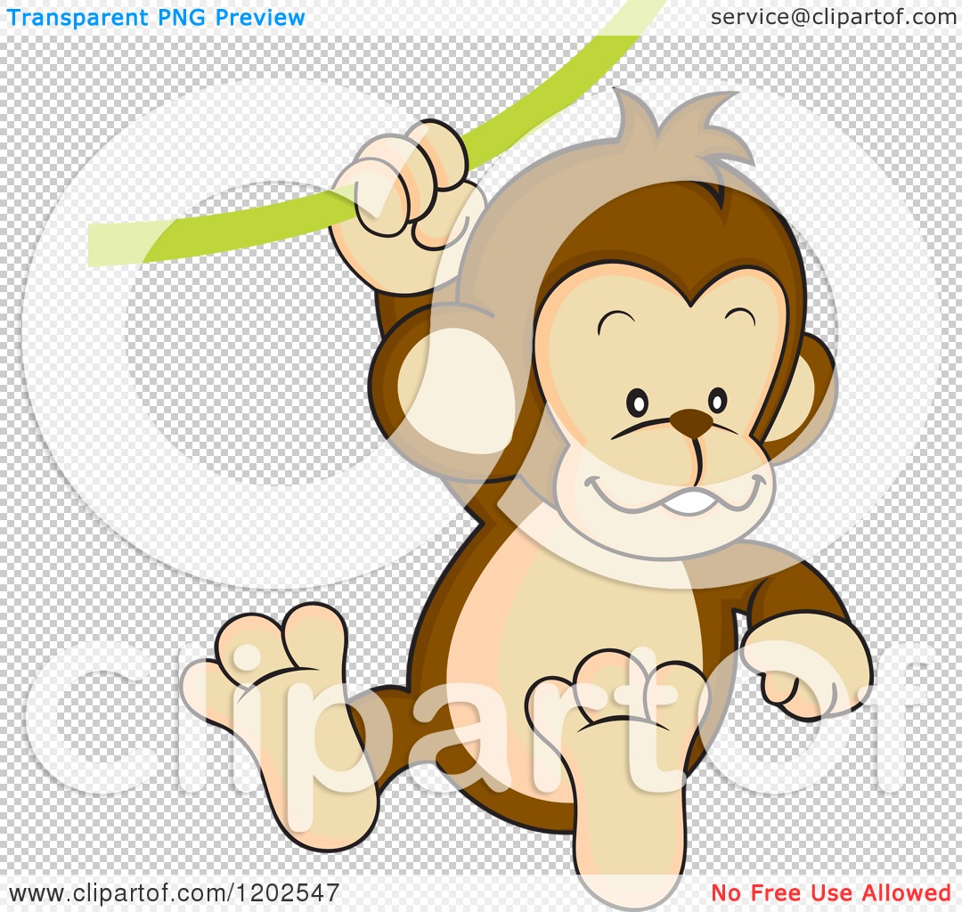 Cartoon Monkey On Vine