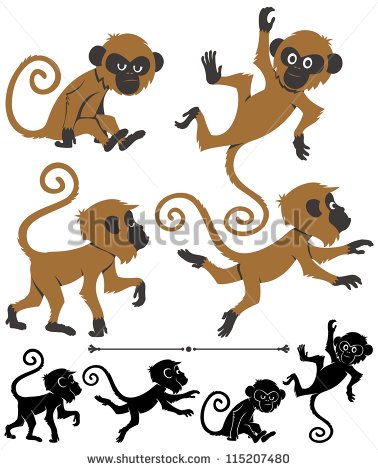 Cartoon Monkey Silhouette