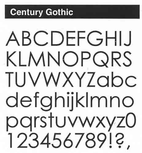 Century Gothic Font Century Gothic Font