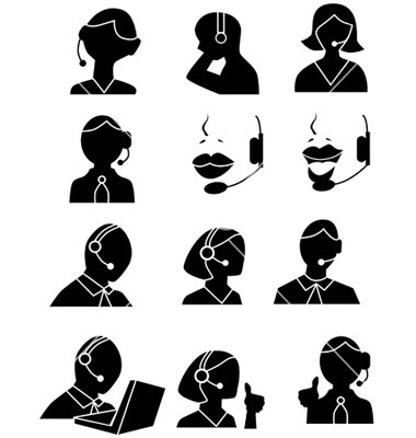 Customer Service Icon Black and White