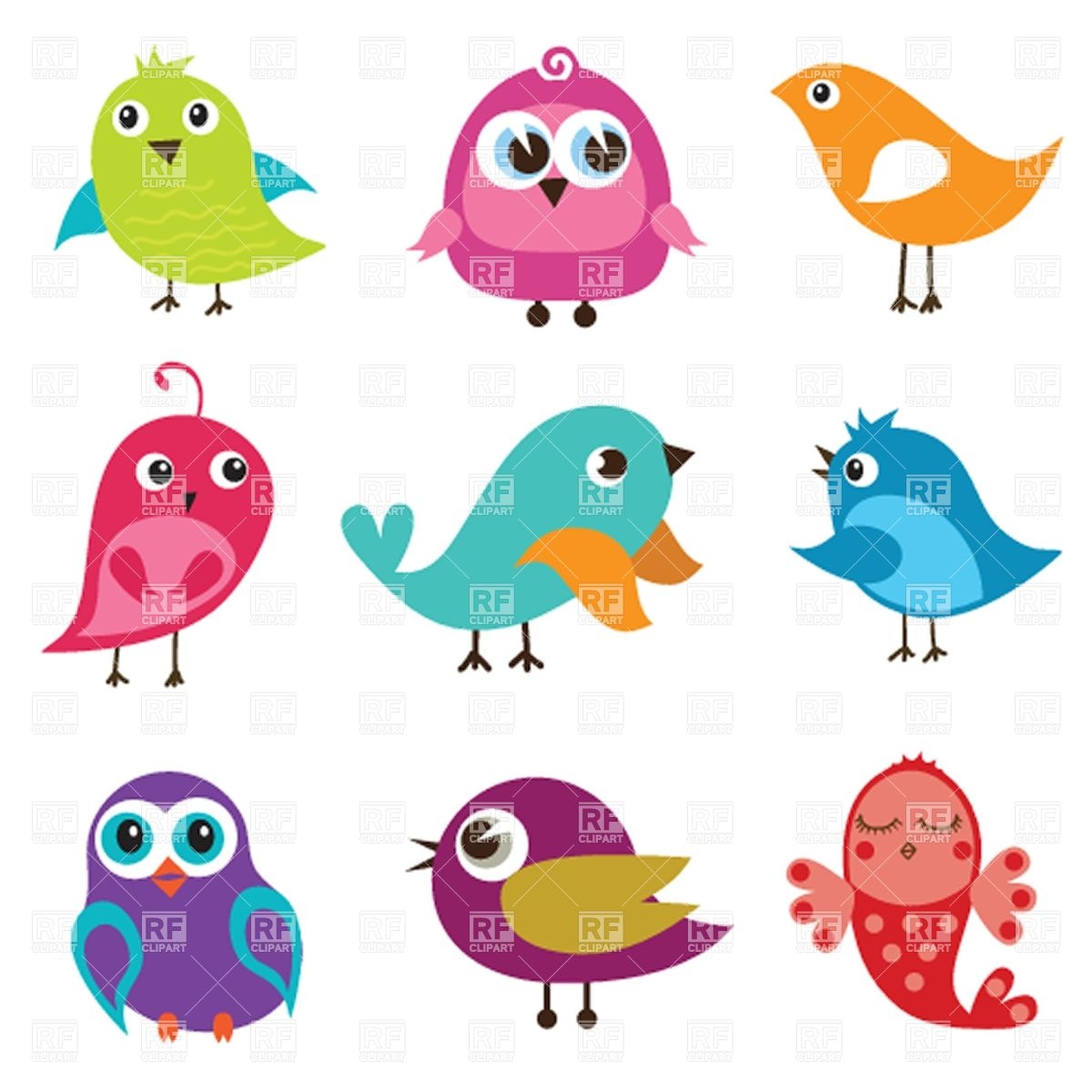 Cute Cartoon Bird Clip Art Free