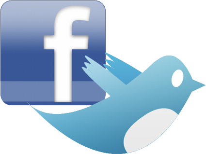 Facebook and Twitter Logos