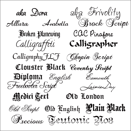 Fancy Calligraphy Fonts