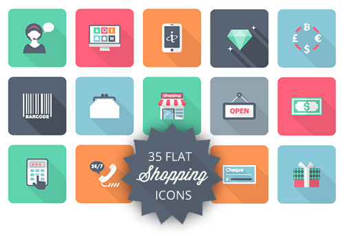 Flat Shopping Icons