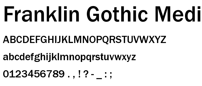 Franklin Gothic Medium Font
