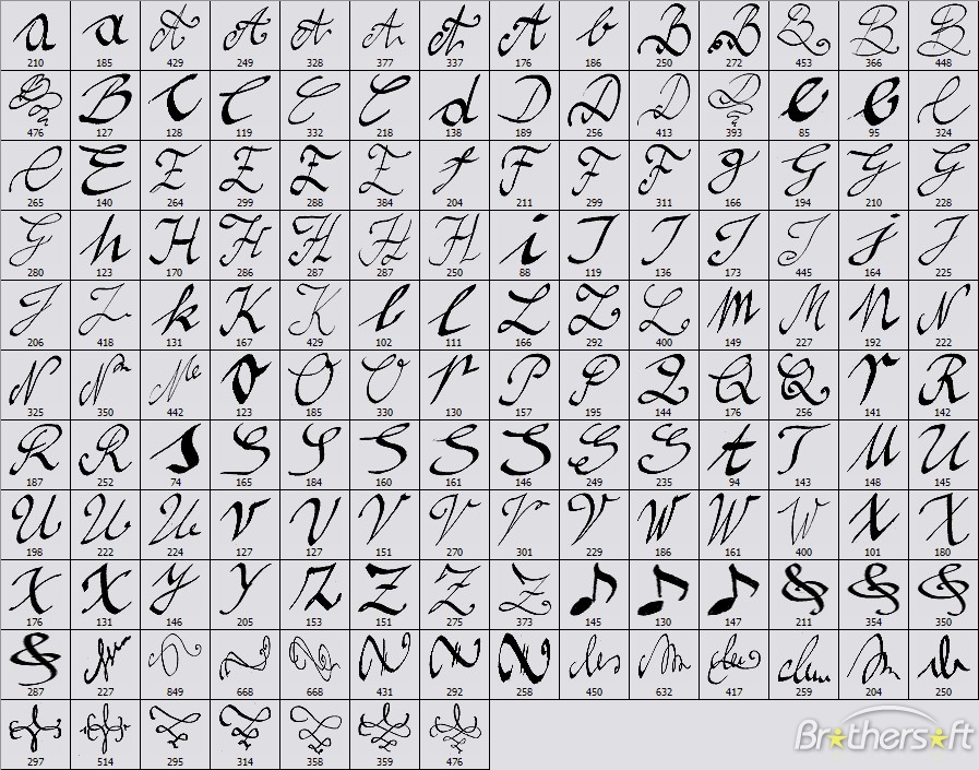 Free Calligraphy Alphabet Letters