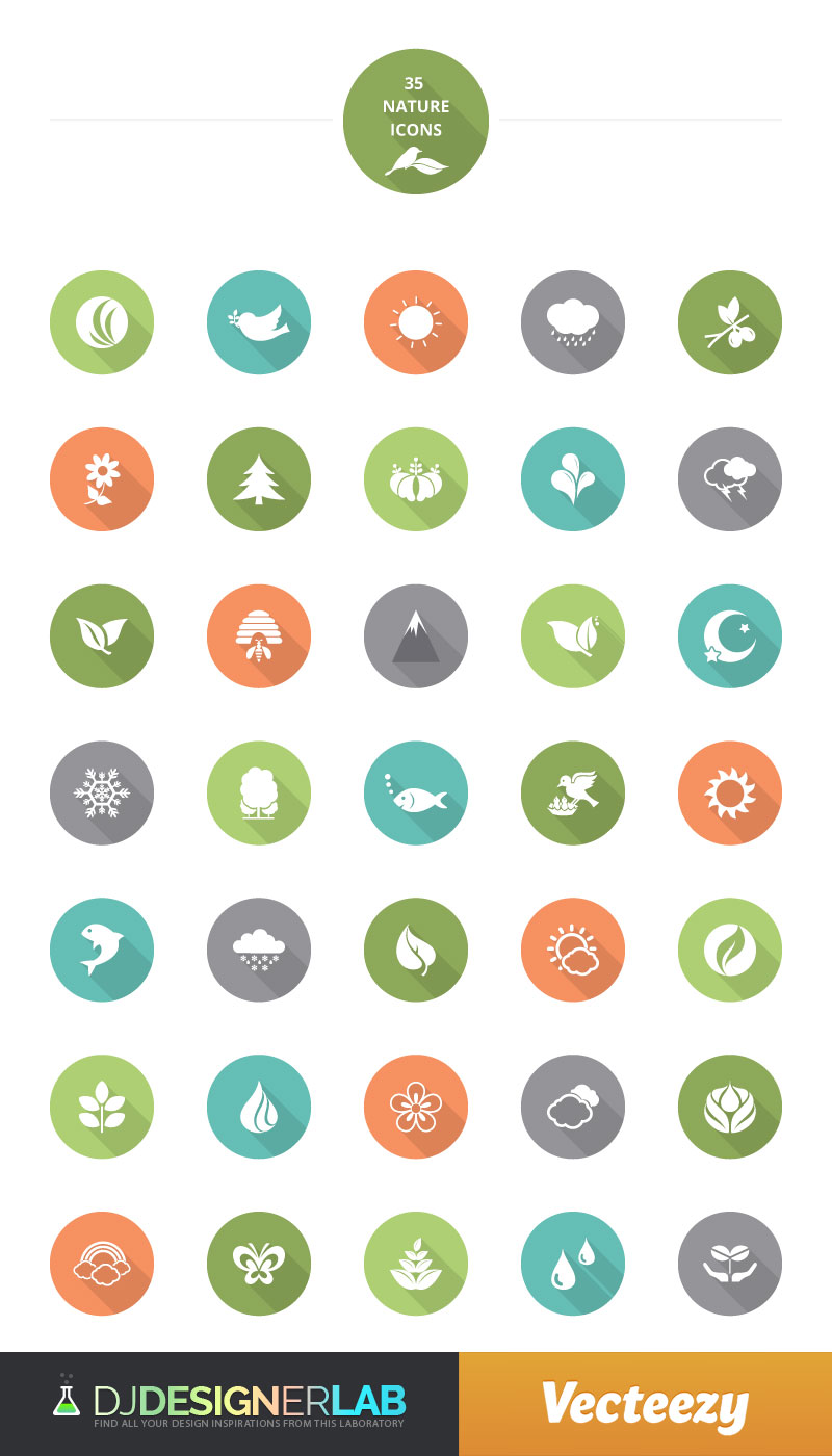 Free Flat Icons Set Vector