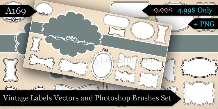 Free Vintage Photoshop Brushes Labels