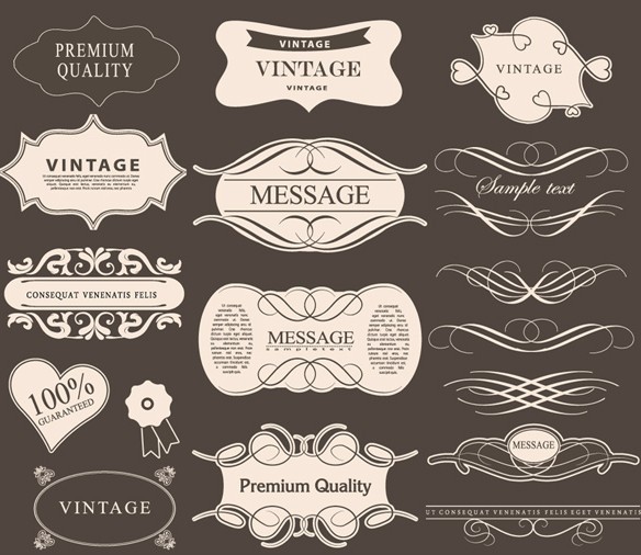 Free Vintage Vector Label Borders