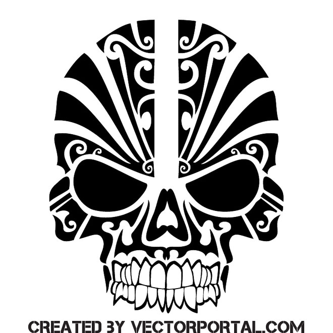Gas Mask Decal Skull Tribal