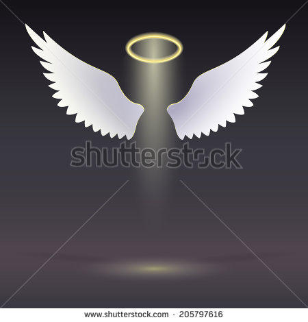 Gold Angel Wings with Halo