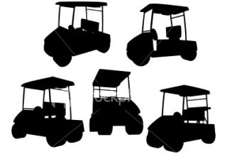 Golf Cart Clip Art Silhouette