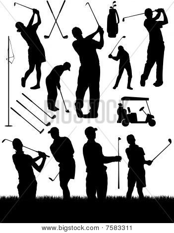 Golf Club Silhouette Vector