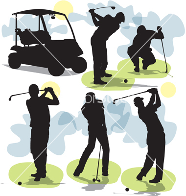 Golf Silhouette Clip Art Vector