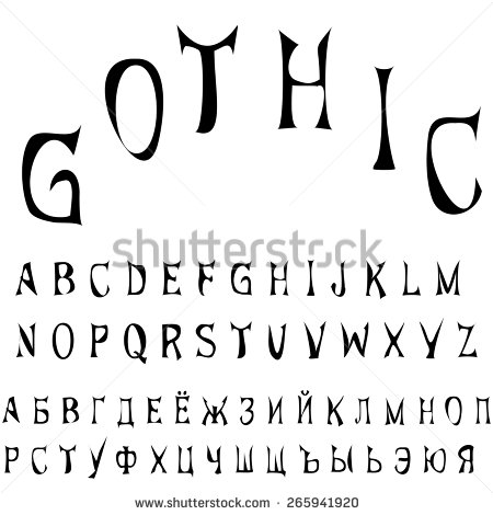 Gothic Font Alphabet