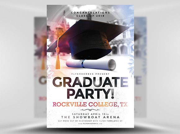 13 Graduation Party Flyer Templates Photoshop Images