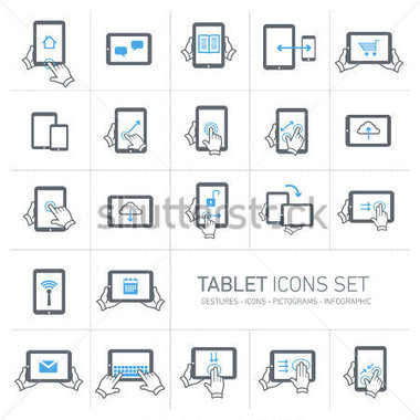 Gray and White Tablet Icons