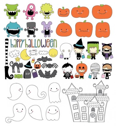 Halloween Cute Theme Vector