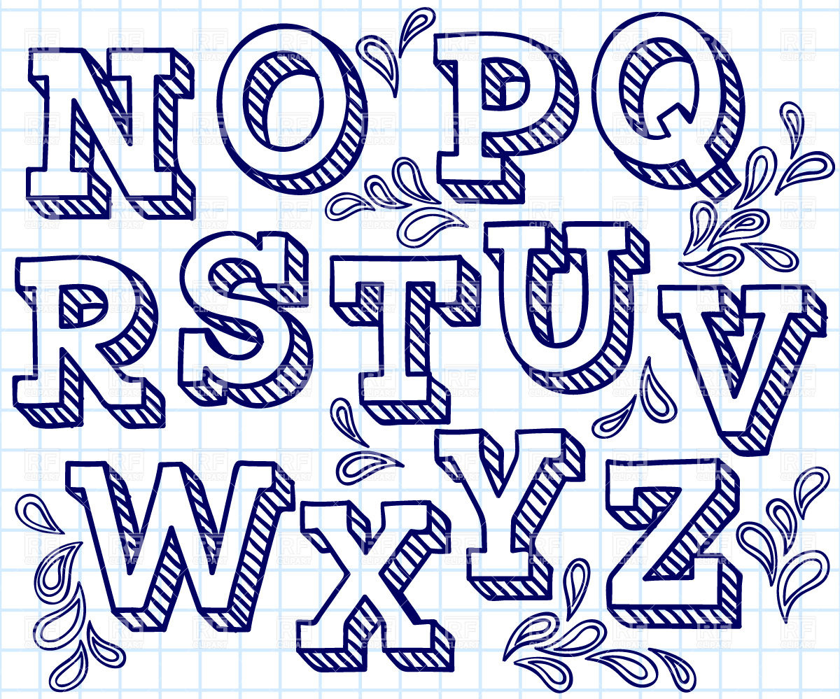 Hand Drawn Shaded Letters Font Hand Drawn Shaded Letters Font