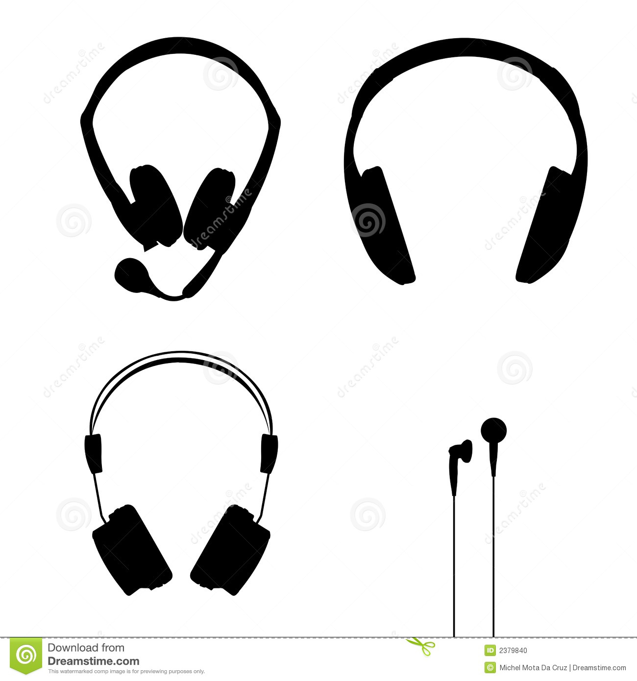 Headphones Silhouette Vector