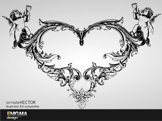 Heart Angel Wings Vector Art