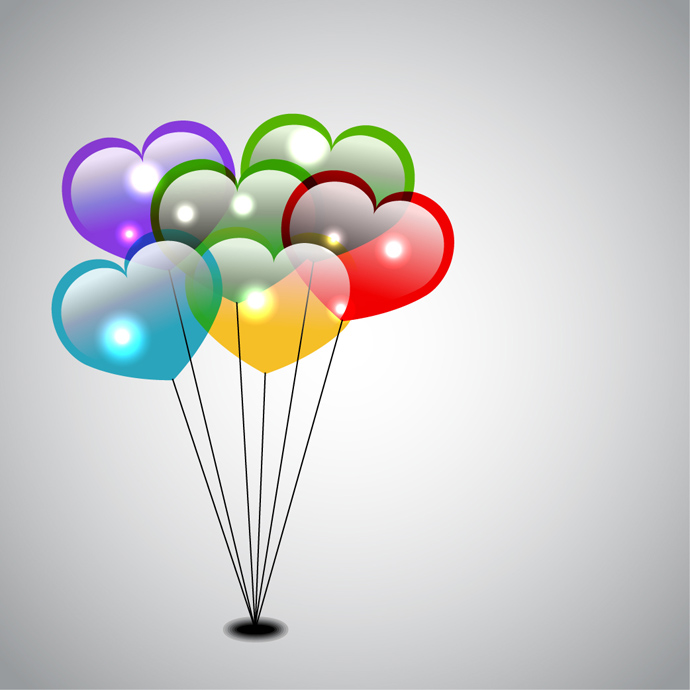 8 Vector Heart Shaped Balloons Images