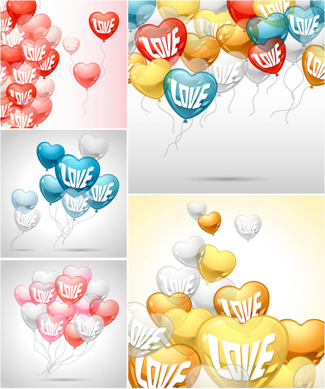 Heart Shaped Balloons Clip Art