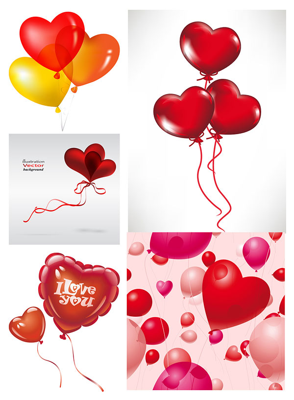 Heart Shaped Balloons Clip Art